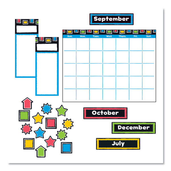 TREND® Bold Strokes Wipe-Off Calendar Bulletin Board Set, 18" x 26.5", Assorted Colors, 30 Pieces (TEPT8392) Each