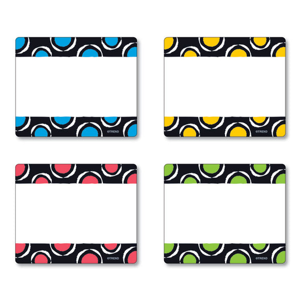 TREND® Terrific Labels Name Tags, Dots Design, 3" x 2.5", Assorted Colors, 36/Pack (TEPT68901) Pack of 36