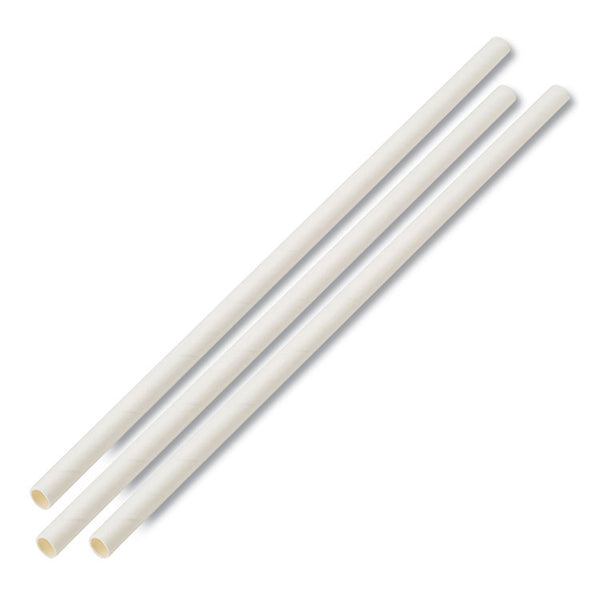 Unwrapped Paper Straws, 7.75" x 0.25" White, 4,800 Straws/Carton (BWKPPRSTRWUW) Case of 4800