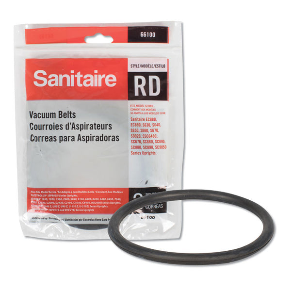 Sanitaire® Replacement Belt for Upright Vacuum Cleaner, RD Style, 2/Pack (EUR66100)