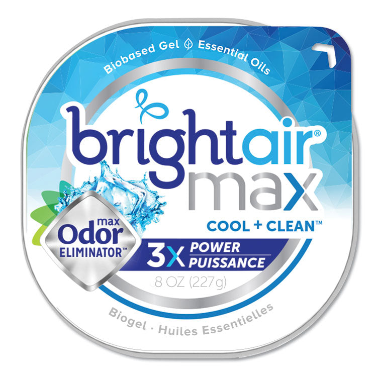 BRIGHT Air® Max Odor Eliminator Air Freshener, Cool and Clean, 8 oz Jar, 6/Carton (BRI900437) Case of 6