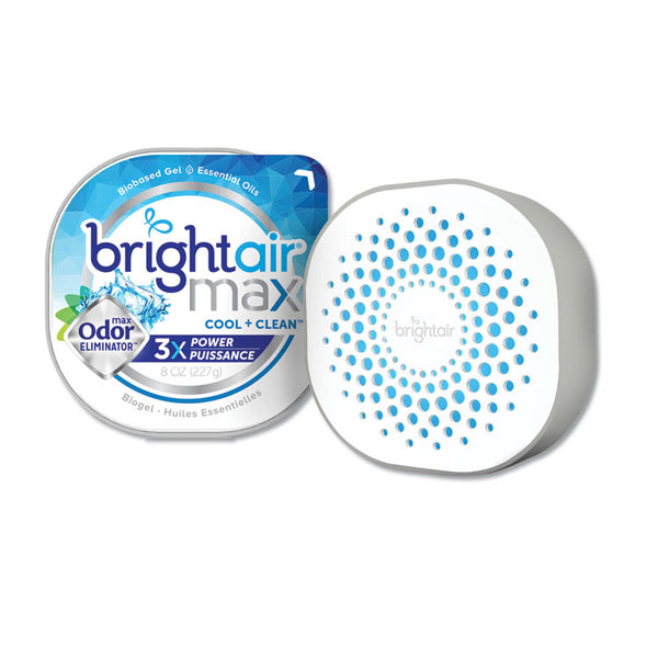 BRIGHT Air® Max Odor Eliminator Air Freshener, Cool and Clean, 8 oz Jar (BRI900437EA)