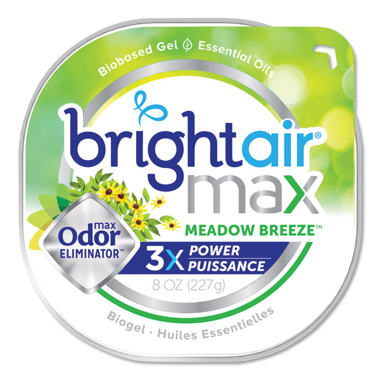 BRIGHT Air® Max Odor Eliminator Air Freshener, Meadow Breeze, 8 oz Jar (BRI900438EA) Each