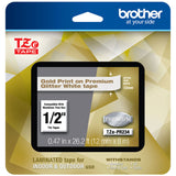 Brother TZe Premium Laminated Tape, 0.94" x 26.2 ft, Gold on White (BRTTZEPR234)