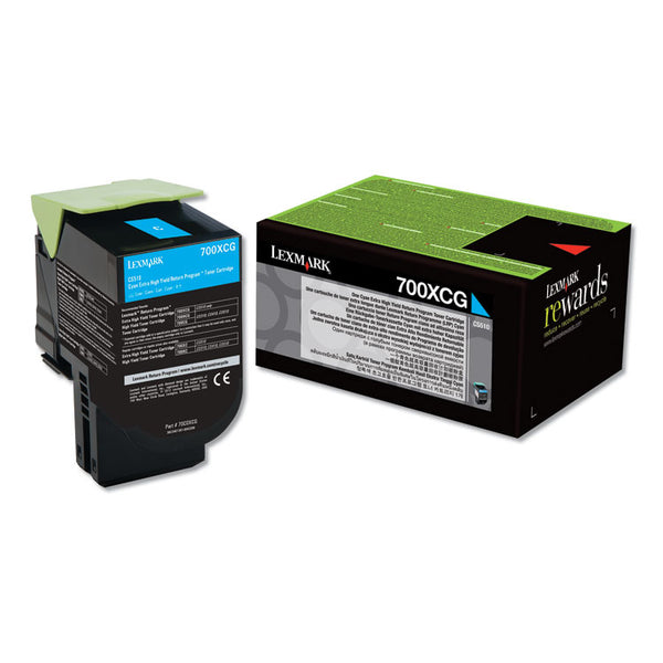 Lexmark™ 70C0XCG Return Program Extra High-Yield Toner, 4,000 Page-Yield, Cyan, TAA Compliant (LEX70C0XCG)