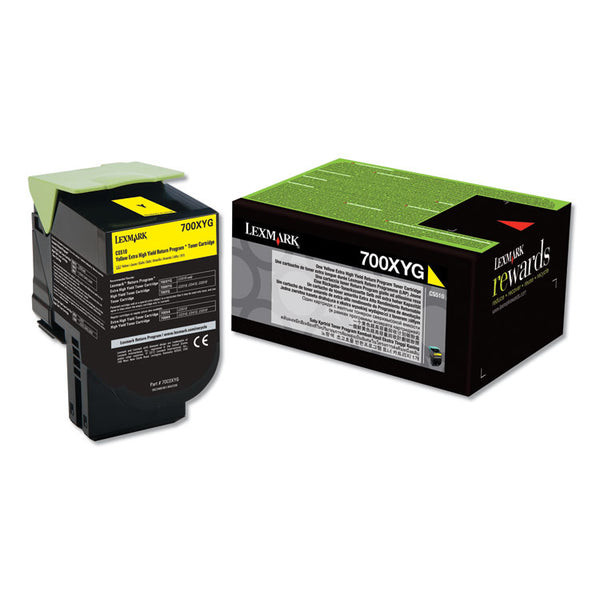 Lexmark™ 70C0XYG Return Program Extra High-Yield Toner, 4,000 Page-Yield, Yellow, TAA Compliant (LEX70C0XYG)