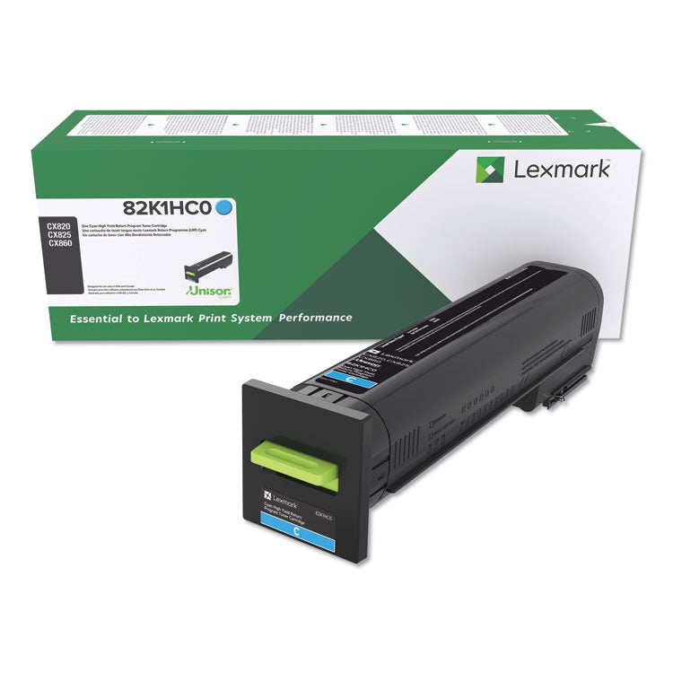 Lexmark™ 82K1HC0 Return Program High-Yield Toner, 17,000 Page-Yield, Cyan (LEX82K1HC0)