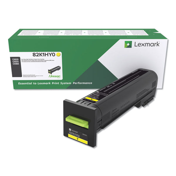 Lexmark™ 82K1HY0 Return Program High-Yield Toner, 17,000 Page-Yield, Yellow (LEX82K1HY0)