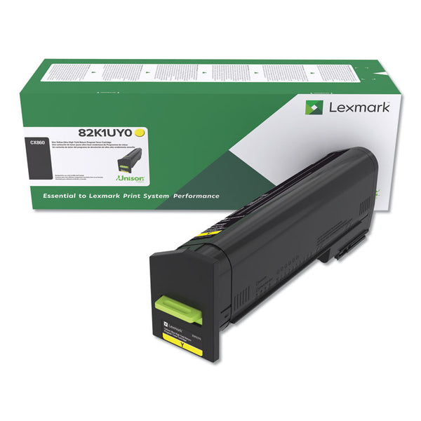 Lexmark™ 82K1UY0 Return Program Ultra High-Yield Toner, 55,000 Page-Yield, Yellow (LEX82K1UY0)