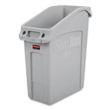 Rubbermaid® Commercial Slim Jim Under-Counter Container, 13 gal, Polyethylene, Gray (RCP2026695)