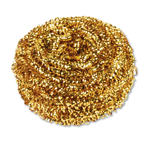 Kurly Kate® Brass Scrubber, 50 g, Gold, 72/Carton (FKLL180598)