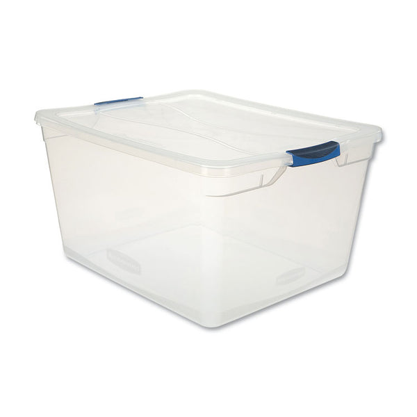 Rubbermaid® Clever Store Basic Latch-Lid Container, 71 qt, 18.63" x 23.5" x 12.25", Clear (UNXRMCC710000)