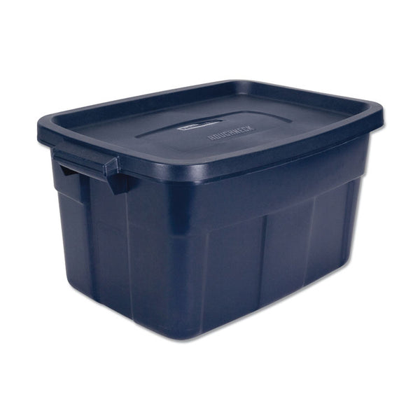 Rubbermaid® Roughneck Storage Box, 14 gal, 15.88" x 23.88" x 12.25", Dark Indigo Metallic (UNXRMRT140008)