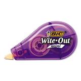 BIC® Wite-Out Brand Mini Correction Tape, Non-Refillable, 0.2" x 26.2 ft, Assorted, Dozen (BICWOTM11) Box of 12