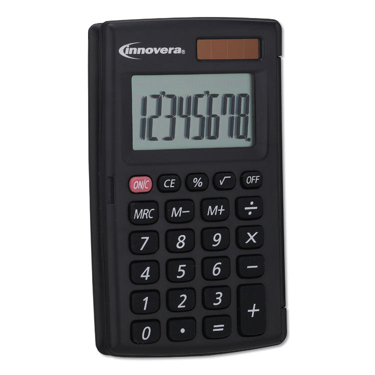 Innovera® 15921 Pocket Calculator with Hard Shell Flip Cover, 8-Digit LCD (IVR15921) Each