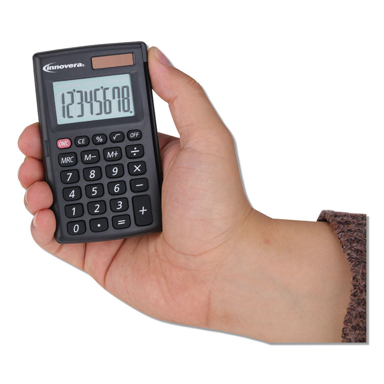 Innovera® 15921 Pocket Calculator with Hard Shell Flip Cover, 8-Digit LCD (IVR15921) Each