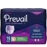Prevail® Daily Underwear Female Adult Absorbent Underwear Pull On with Tear Away Seams X-Large Disposable Heavy Absorbency (889083_BG) 16/BG