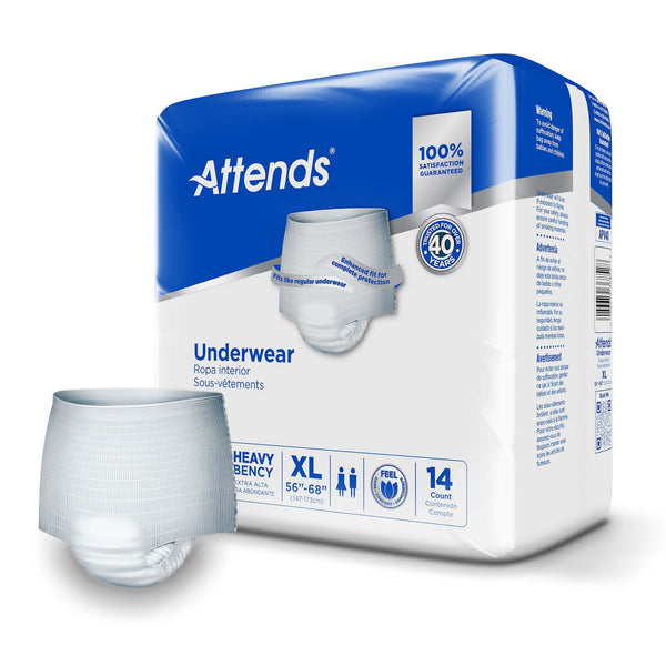 Attends® Care Unisex Adult Absorbent Underwear Pull On with Tear Away Seams X-Large Disposable Heavy Absorbency (771658_CS) 56/CS