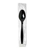 Dixie® Individually Wrapped Heavyweight Teaspoons, Polystyrene, Black 1,000/Carton (DXETH53C7) Case of 1000