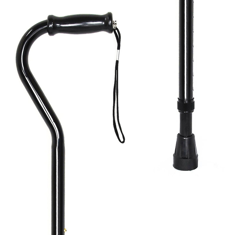 McKesson Offset Cane Steel 29-3/4 to 37-3/4 Inch Height Black (1065217_CS) 6/CS