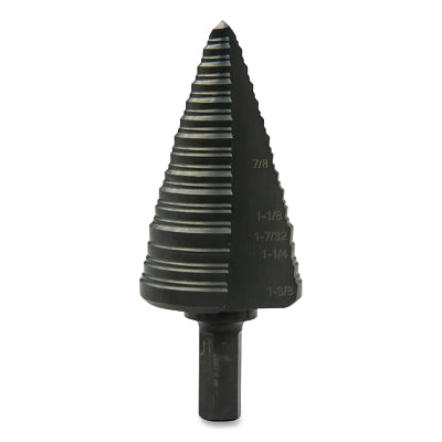 Greenlee GSB Series Step Bit, 1-1/8 in, 3/16 in to 1/8 in dia Cutting, 5-Step (332-GSB12) Each