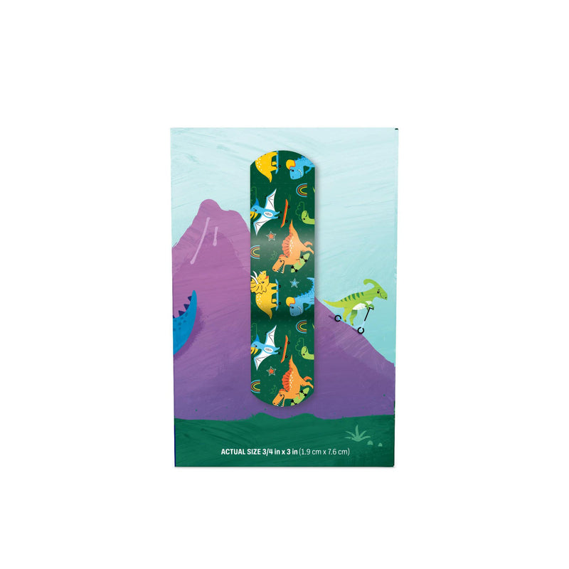 Designer Series with Stat Strip® Technology Adhesive Strip 3/4 X 3 Inch Plastic Rectangle Kid Design (Herbie the Dinosaur) Sterile (296236_BX) 100/BX