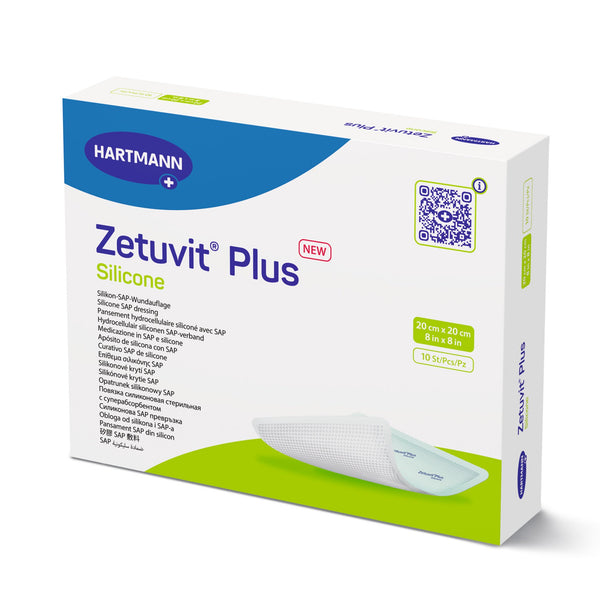 Zetuvit® Plus Silicone Super Absorbent Dressing Silicone Adhesive 8 X 8 Inch Square (1181539_EA) 1/EA