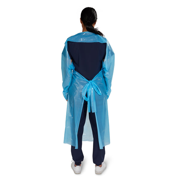 McKesson Protective Procedure Gown One Size Fits Most Blue NonSterile Not Rated Disposable (1247975_CS) 75/CS