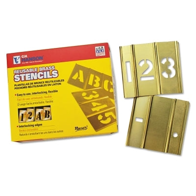 C.H. Hanson 15 Piece Single Number Sets, Brass, 2 in (337-10011) 1 Set