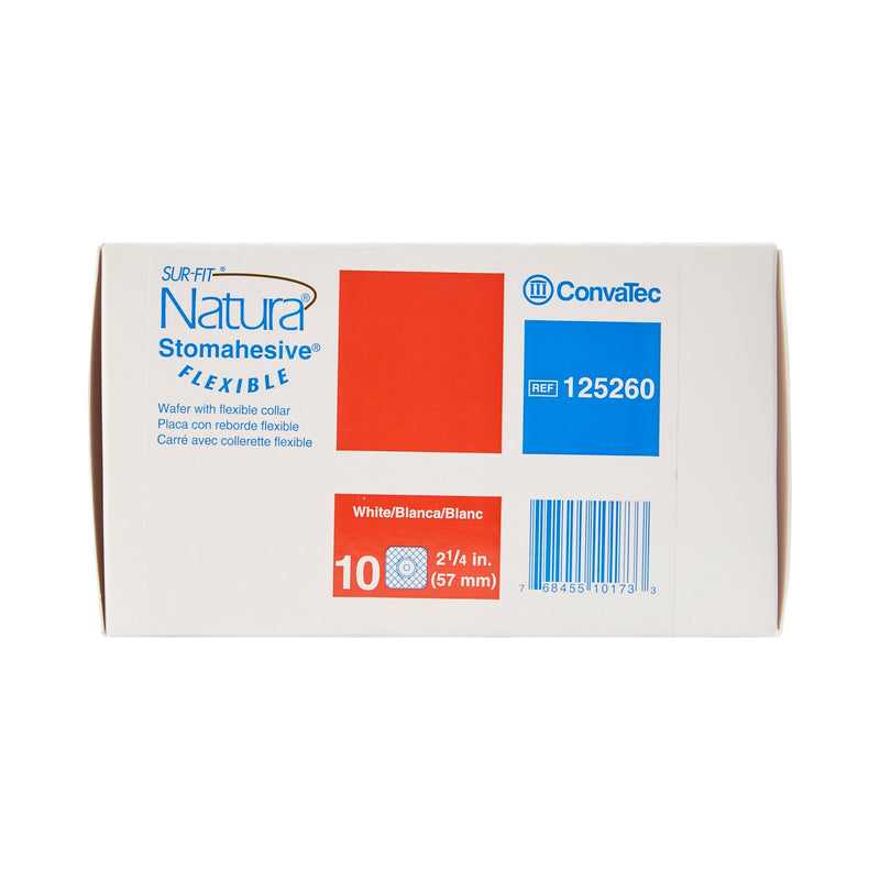 Sur-Fit Natura® Ostomy Barrier Trim to Fit, Standard Wear Stomahesive® Adhesive 57 mm Flange Sur-Fit® Natura® System Hydrocolloid 1-3/8 to 1-3/4 Inch Opening 5 X 5 Inch (325407_EA) 1/EA