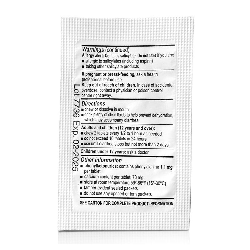 McKesson Brand Anti-Diarrheal 262 mg Strength Tablet 100 per Box (1111737_CS) 1200/CS
