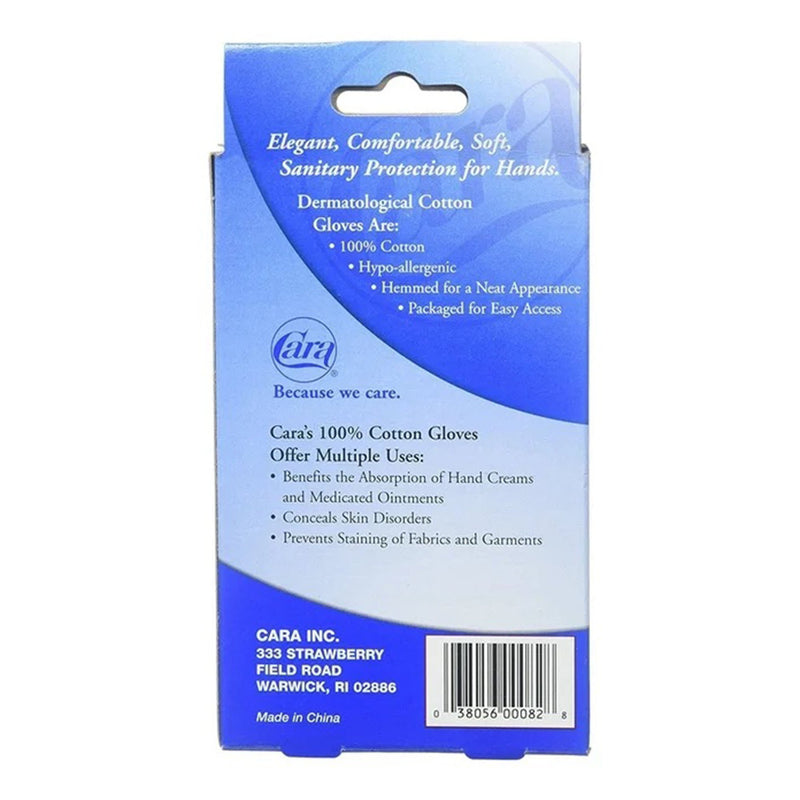 Cara Infection Control Glove Medium Cotton White Wrist Length Hemmed Cuff NonSterile (1112289_PR) 1/PR