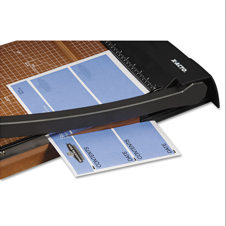 X-ACTO® Heavy-Duty Wood Base Guillotine Trimmer, 15 Sheets, 18" Cut Length, 12 x 18 (EPI26358) Each