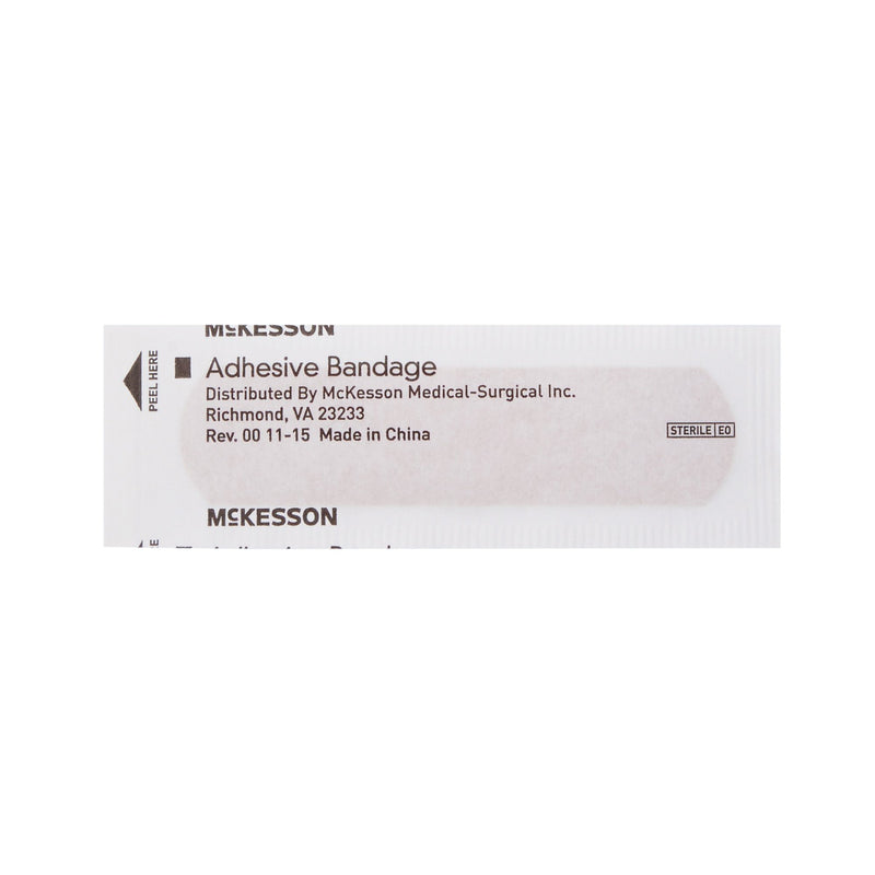 McKesson Adhesive Strip 3/4 X 3 Inch Plastic Rectangle Tan Sterile (464083_CS) 24/CS