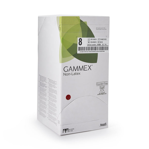 GAMMEX® Non-Latex Surgical Glove Size 8 Sterile Polyisoprene Standard Cuff Length Micro-Textured Green Chemo Tested (364347_CS) 200/CS