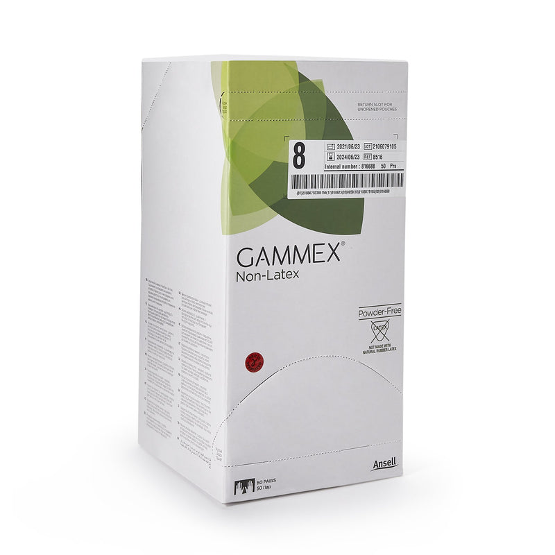GAMMEX® Non-Latex Surgical Glove Size 8 Sterile Polyisoprene Standard Cuff Length Micro-Textured Green Chemo Tested (364347_CS) 200/CS