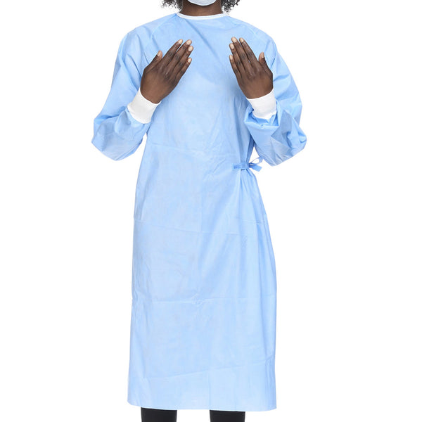 Halyard Basics Non-Reinforced Surgical Gown with Towel Large Blue Sterile Disposable (654134_EA) 1/EA
