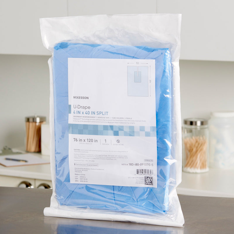 McKesson Orthopedic Drape U-Drape with Split 76 W X 120 L Inch Sterile (1101295_PK) 1/PK