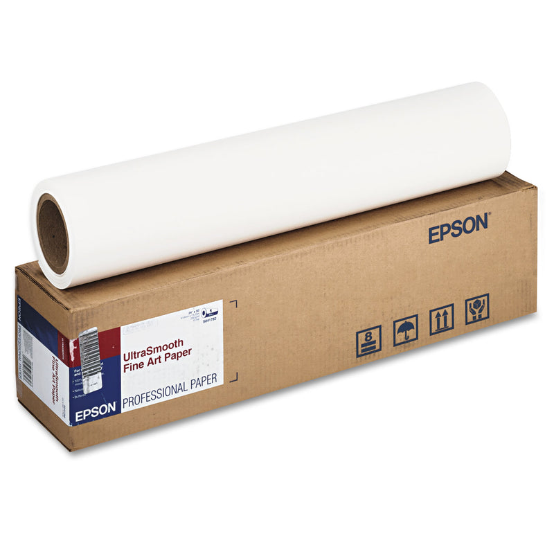 Epson® UltraSmooth Fine Art Paper Rolls, 15 mil, 24" x 50 ft, White (EPSS041782)