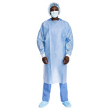 Halyard Protective Procedure Gown One Size Fits Most Blue NonSterile Not Rated Disposable (691480_CS) 100/CS