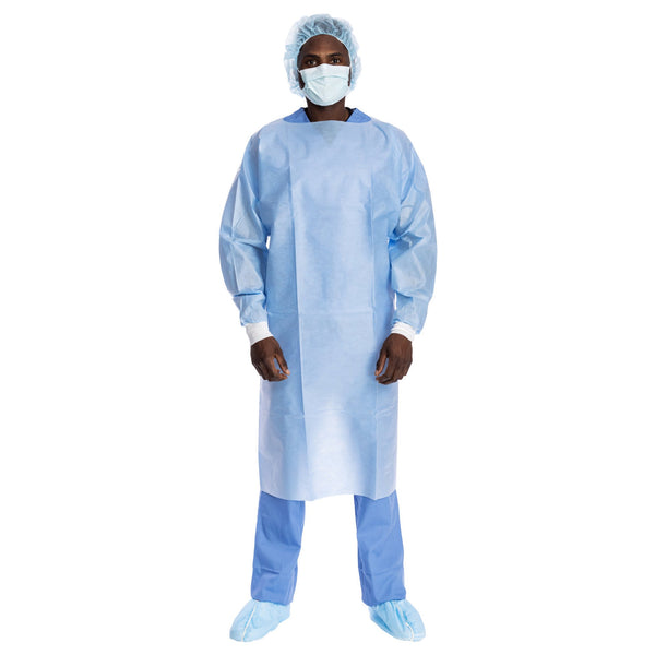 Halyard Protective Procedure Gown One Size Fits Most Blue NonSterile Not Rated Disposable (691480_CS) 100/CS