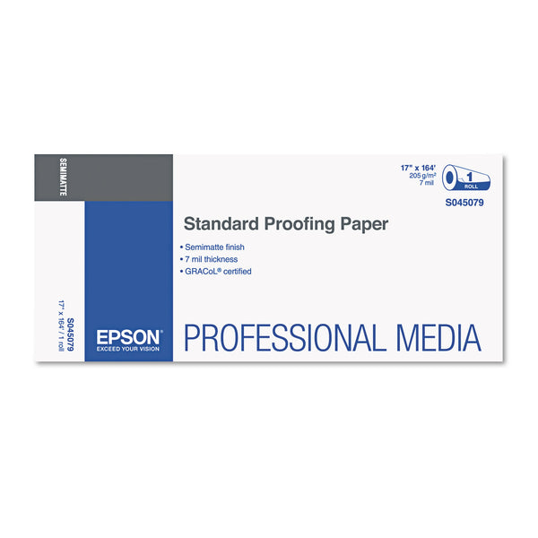 Epson® Proofing Paper Roll, 7 mil, 17" x 164 ft, Semi-Matte; Resin White (EPSS045079)