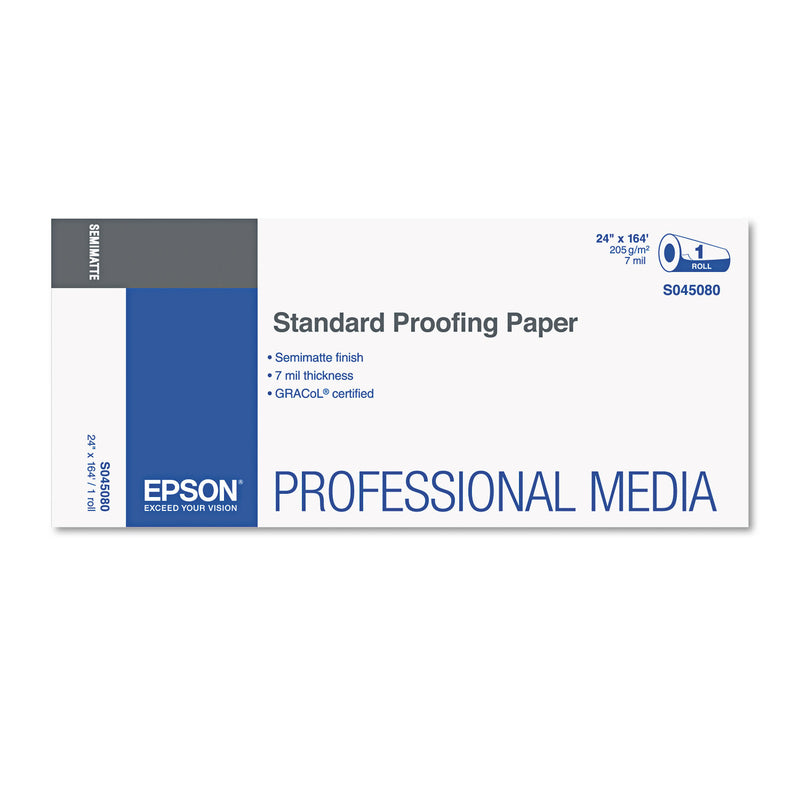 Epson® Proofing Paper Roll, 7 mil, 24" x 164 ft, Semi-Matte; Resin White (EPSS045080)