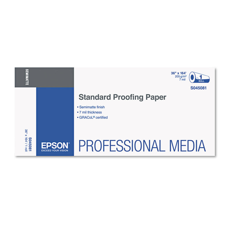 Epson® Proofing Paper Roll, 7 mil, 36" x 164 ft, Semi-Matte; Resin White (EPSS045081)