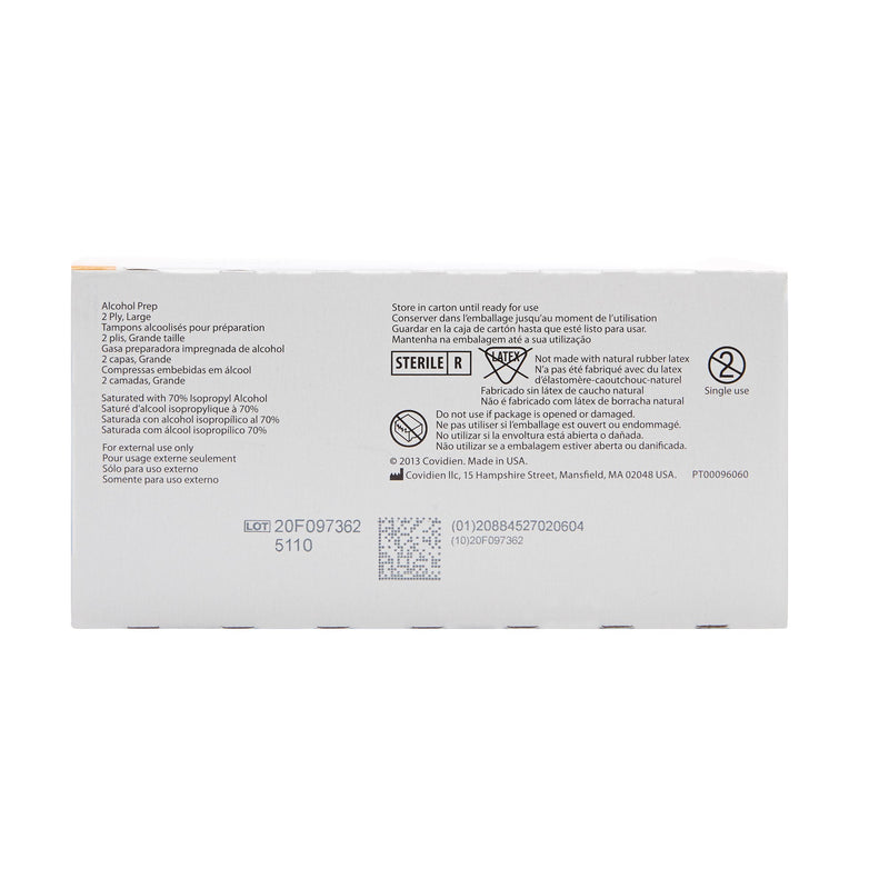 Webcol™ Alcohol Prep Pad 70% Strength Isopropyl Alcohol Individual Packet Large Sterile (188596_CT) 200/CT