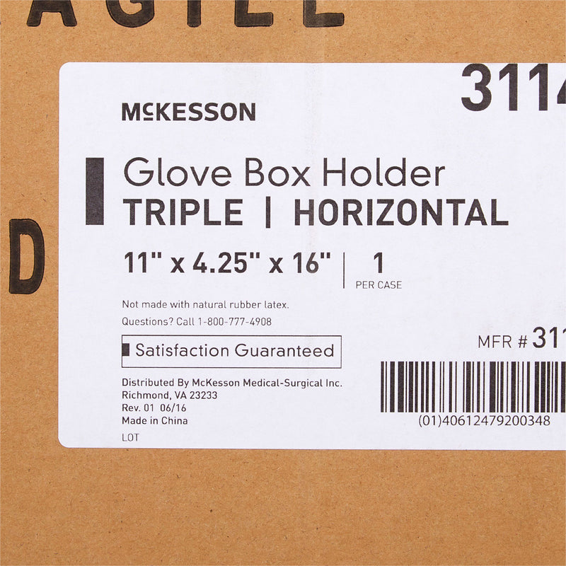 McKesson Glove Box Holder Horizontal Mounted 3-Box Capacity Clear 4-1/4 X 11 X 16 Inch Plastic (883765_EA) 1/EA