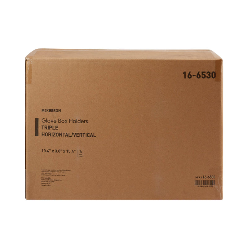 McKesson Glove Box Holder Horizontal or Vertical Mounted 3-Box Capacity Clear 3-1/8 X 10-1/4 X 15-1/4 Inch Plastic (519596_CS) 4/CS