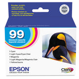 Epson® T099920-S (99) Claria Ink, Cyan/Light Cyan/Light Magenta/Magenta/Yellow (EPST099920S) Pack of 5