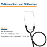 McKesson General Exam Stethoscope Black 1-Tube 22 Inch Tube Double Sided Chestpiece (1007587_EA) 1/EA