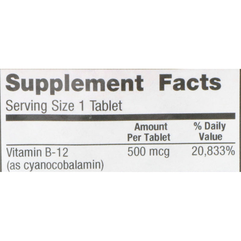 Geri-Care® Vitamin Supplement Vitamin B12 500 mcg Strength Tablet 100 per Bottle (1108646_BT) 1/BT